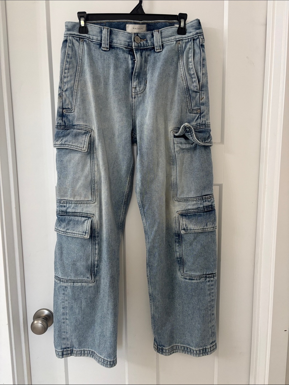 PacSun Dylan Baggy Light Blue Cargo Denim Pants